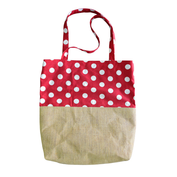 Bag with red polka dots